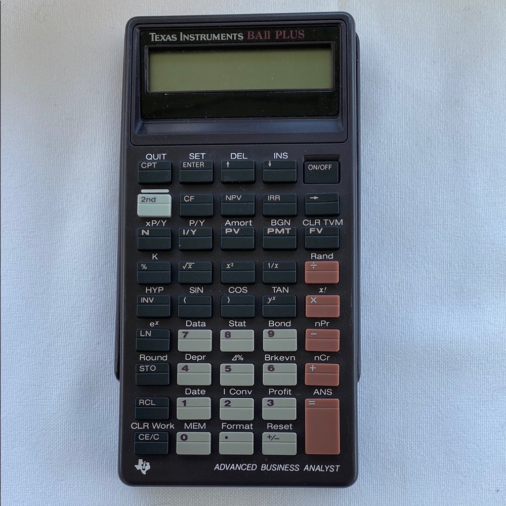 Texas Instruments BA II Plus Financial Calculator Vintage